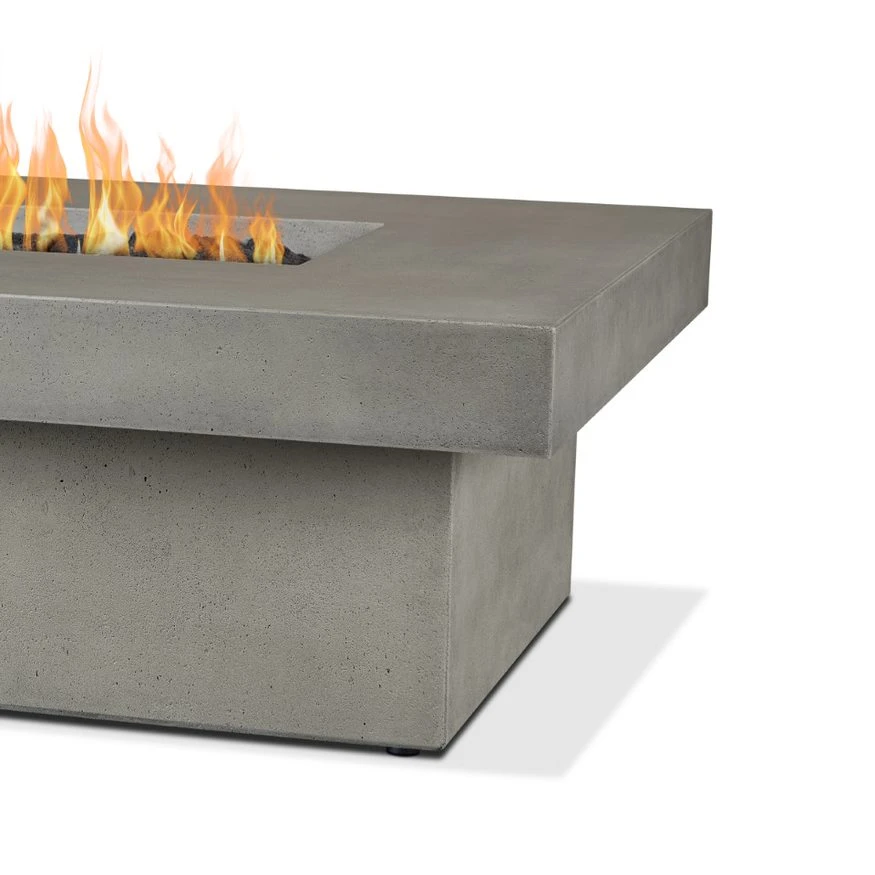 60" Geneva Ash Rectangle Concrete Propane Fire Pit Table With Hidden Tank 6 60" Geneva Ash Rectangle Concrete Propane Fire Pit Table With Hidden Tank - Image 6