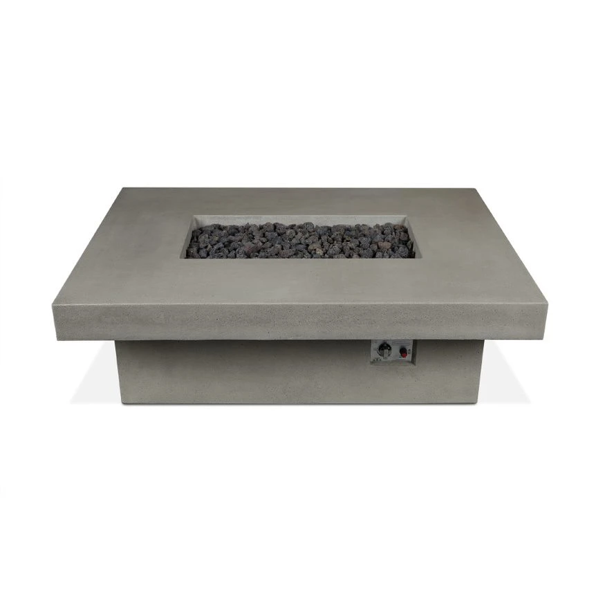 60" Geneva Ash Rectangle Concrete Propane Fire Pit Table With Hidden Tank 7 60" Geneva Ash Rectangle Concrete Propane Fire Pit Table With Hidden Tank - Image 7