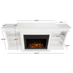 92" Ashton White Electric Fireplace -Dimplex Shop ash6