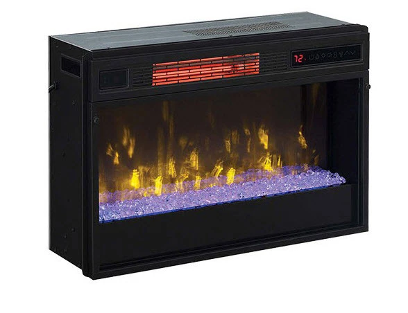 72" Enterprise High Gloss White Crystal Bed TV Stand Infrared Electric Fireplace 4 72" Enterprise High Gloss White Crystal Bed TV Stand Infrared Electric Fireplace - Image 4