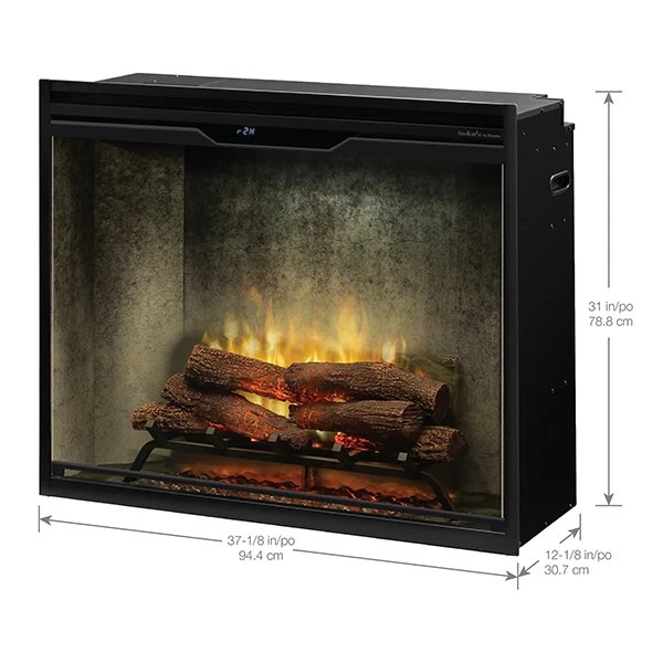 36" Dimplex Revillusion Weathered Concrete With Glass Portrait Fireplace 2 36" Dimplex Revillusion Weathered Concrete With Glass Portrait Fireplace - Image 2