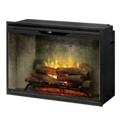 36" Dimplex Revillusion Weathered Concrete With Glass Fireplace -Dimplex Shop d3 18