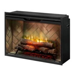 36" Dimplex Revillusion Portrait Herringbone With Glass Fireplace -Dimplex Shop d3 20