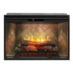 36" Dimplex Revillusion Portrait Herringbone With Glass Fireplace -Dimplex Shop d4 17