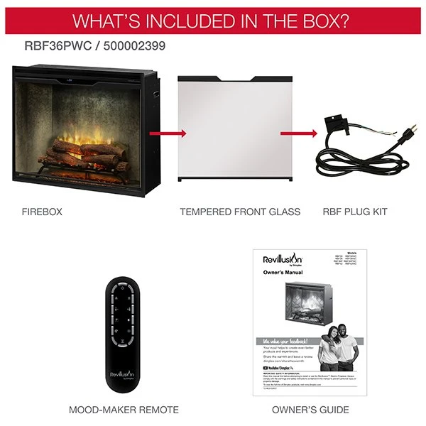 36" Dimplex Revillusion Weathered Concrete With Glass Portrait Fireplace 7 36" Dimplex Revillusion Weathered Concrete With Glass Portrait Fireplace - Image 7