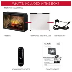 36" Dimplex Revillusion Portrait Herringbone With Glass Fireplace -Dimplex Shop d6 13