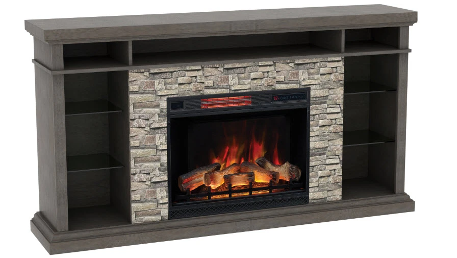 73" Ellistone Weathered Gray Infrared TV Stand Electric Fireplace 2 73" Ellistone Weathered Gray Infrared TV Stand Electric Fireplace - Image 2