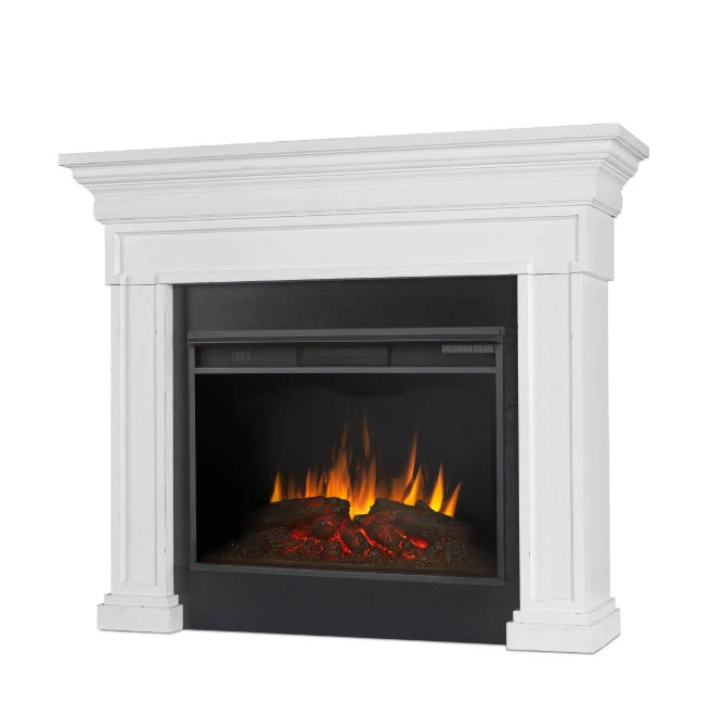 55" Emerson Real Flame White Electric Fireplace 3 55" Emerson Real Flame White Electric Fireplace - Image 3