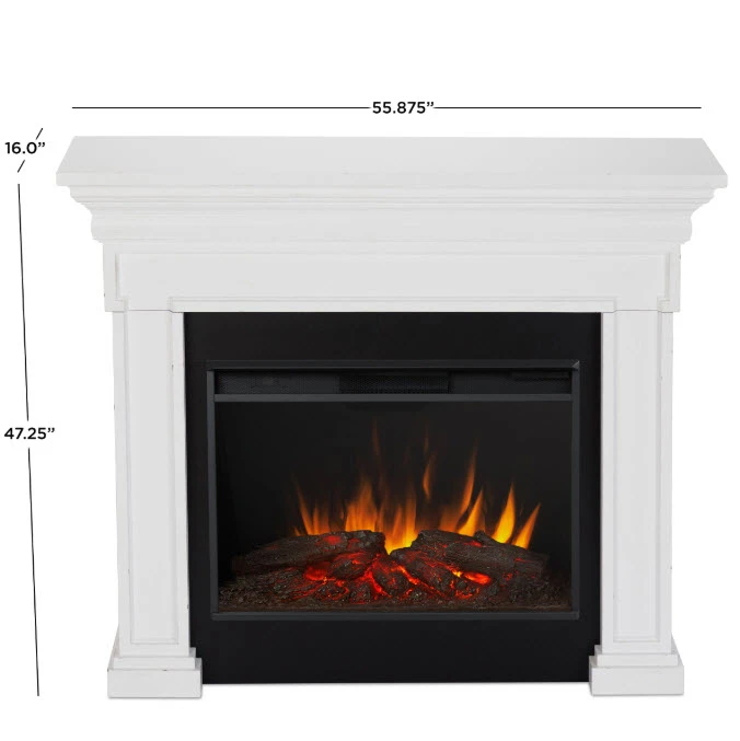 55" Emerson Real Flame White Electric Fireplace 6 55" Emerson Real Flame White Electric Fireplace - Image 6