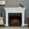 55" Emerson Real Flame White Electric Fireplace