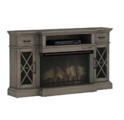 70" Hamilton Weathered Gray TV Stand Infrared Electric Fireplace -Dimplex Shop grayham