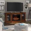 75" Hershel Simply Brown Infrared TV Stand Electric Fireplace