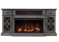 70" Hamilton Weathered Gray TV Stand Infrared Electric Fireplace -Dimplex Shop h 07