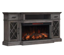 70" Hamilton Weathered Gray TV Stand Infrared Electric Fireplace -Dimplex Shop h3 10