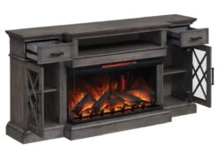 70" Hamilton Weathered Gray TV Stand Infrared Electric Fireplace -Dimplex Shop hamilton 02