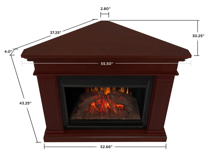 55.5" Kennedy Grand White Corner Electric Fireplace 3 55.5" Kennedy Grand White Corner Electric Fireplace - Image 3