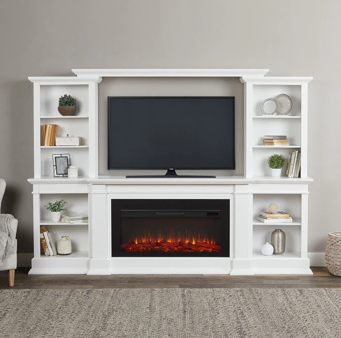 108" Monte Vista White TV Stand Electric Fireplace 1 108" Monte Vista White TV Stand Electric Fireplace