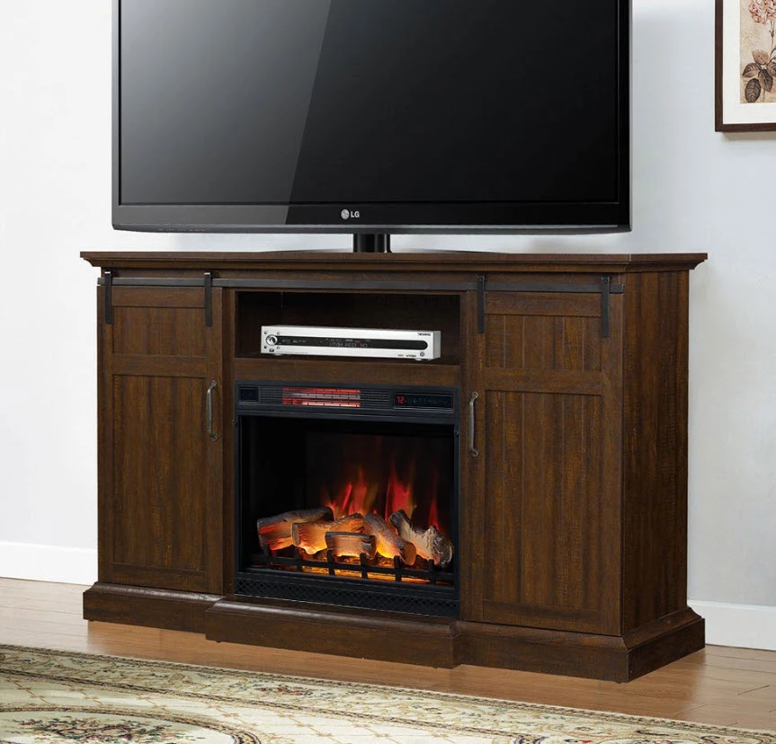 68.25" Manning Saw Cut Espresso Infrared Entertainment Center Electric Fireplace 5 68.25" Manning Saw Cut Espresso Infrared Entertainment Center Electric Fireplace - Image 5