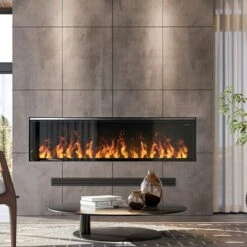 66" Dimplex Opti-Myst® Linear Electric Fireplace With Acrylic Ice And Driftwood Media