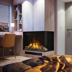 37" Faber E-MatriX Two-Sided Built-in Electric Firebox - Right-Facing