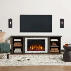 72" Kenai Slim Electric Fireplace TV Stand -Dimplex Shop s2 11