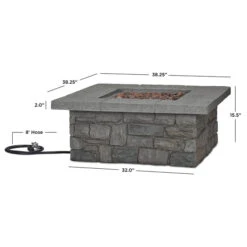 38" Sedona Gray Square Fire Table 20 38" Sedona Gray Square Fire Table -Dimplex Shop sq6