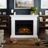 55.5" Centennial Real Flame White Electric Fireplace