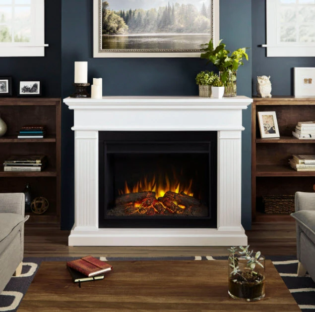 55.5" Centennial Real Flame White Electric Fireplace 1 55.5" Centennial Real Flame White Electric Fireplace