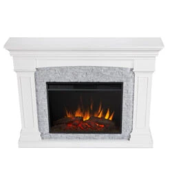 63" Deland Grand Real Flame White Electric Fireplace -Dimplex Shop wh6 01