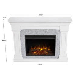 63" Deland Grand Real Flame White Electric Fireplace -Dimplex Shop wh8