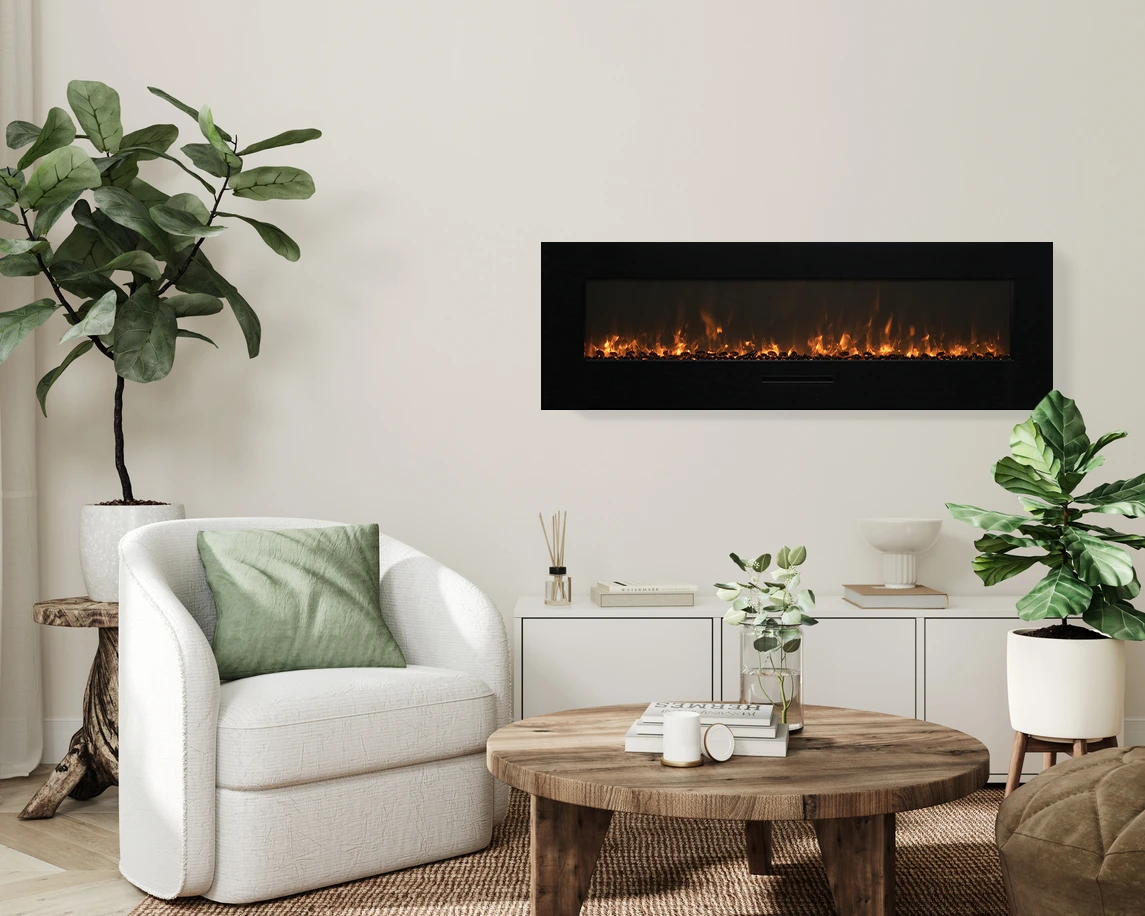 26" Amantii Flush Mount Electric Fireplace W/ Black Glass Surrounding 7 26" Amantii Flush Mount Electric Fireplace W/ Black Glass Surrounding - Image 7