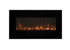 26" Amantii Flush Mount Electric Fireplace W/ Black Glass Surrounding
